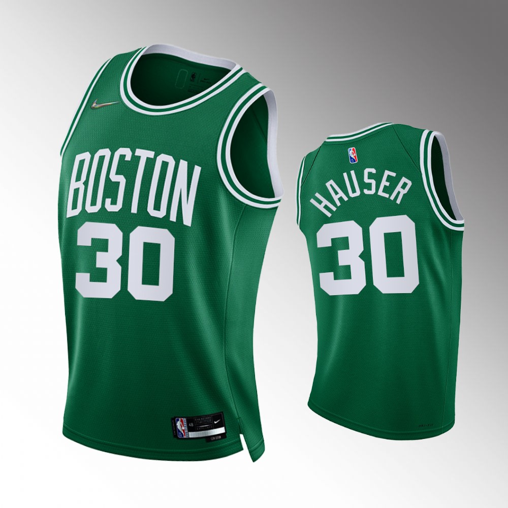 Men's Boston Celtics Sam Hauser #30 Icon Edition Green 2021-22 75th Diamond Anniversary Jersey 2401ZXDY